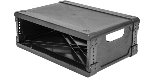 Injection Molded 3U Rack Frame, 13” Deep with side handle cutout and modular design, perfect for pro audio Fly Rack configurations.