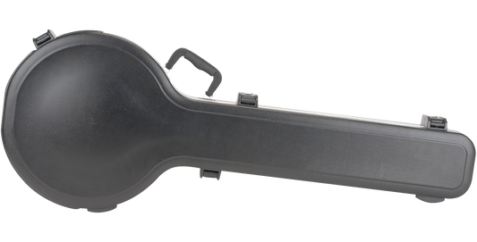 Closed Universal Banjo Case with TSA Locks, showcasing a durable ABS exterior and ergonomic handle for safe and easy transport.