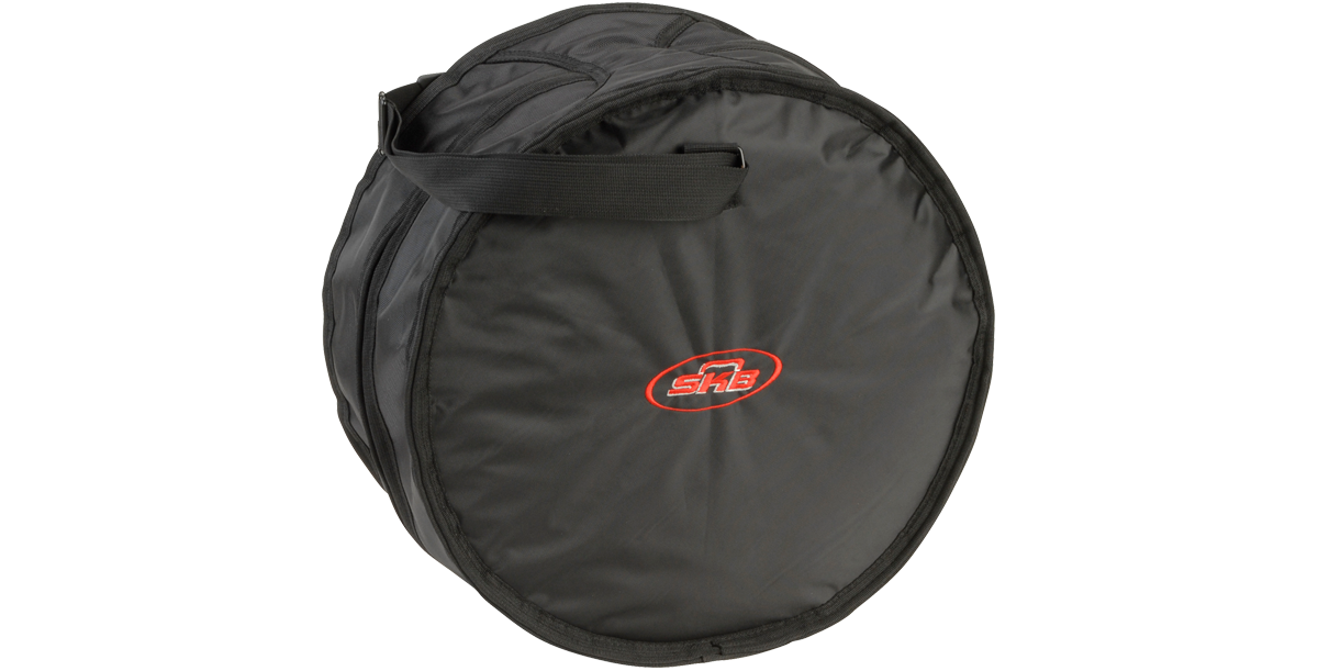Durable 6.5 x 14 snare drum gig bag with padded interior and SKB logo, ideal for protecting snare drums during travel or storage.