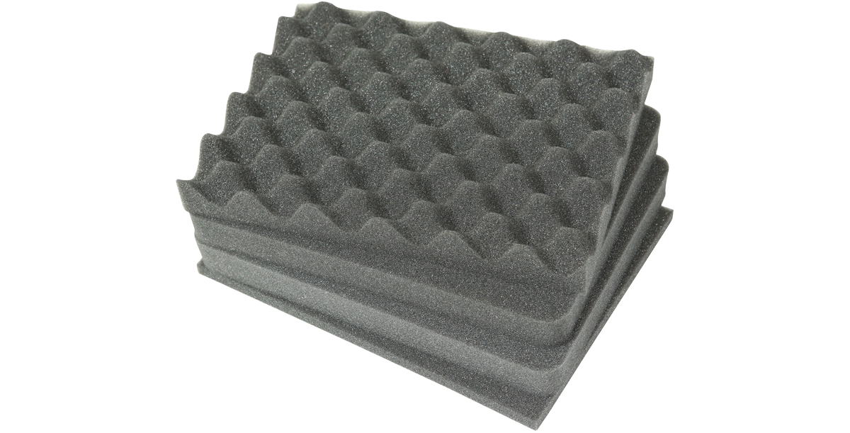 Cubed foam insert for iSeries 3i-1209-4 case, ideal for customizing interior protection in vacuum accessory kits and single-lid cases.