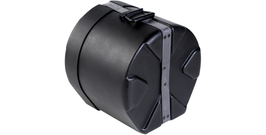 Angled side view of 10 x 12 Roto-molded Drum Case showing rugged construction and reinforced edges for enhanced drum protection.