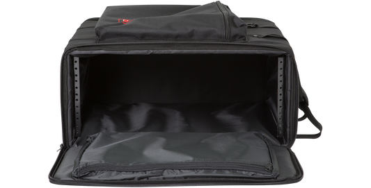 Durable 4U Soft Rack Case with zippered front panel and reinforced sides, designed for wireless systems and pre-amp storage.