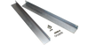 20 inch support rails made of zinc-plated steel for shock racks, shown with mounting hardware for rack case reinforcement.