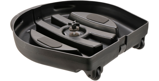 Interior view of 22 Inch Cymbal Case featuring padded dividers and central mounting post to securely hold up to eight cymbals.