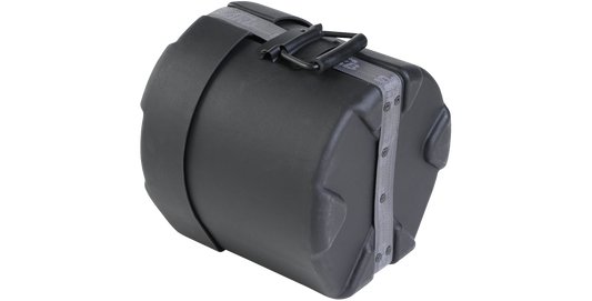 Angled view of 8 x 8 Roto-Molded Drum Case showing molded feet and reinforced edges for stability and impact resistance.