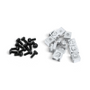 Rack Mount Hardware - Nuts and Bolts Kit includes black screws and silver nut retainers for secure rack installation in home or pro audio setups.