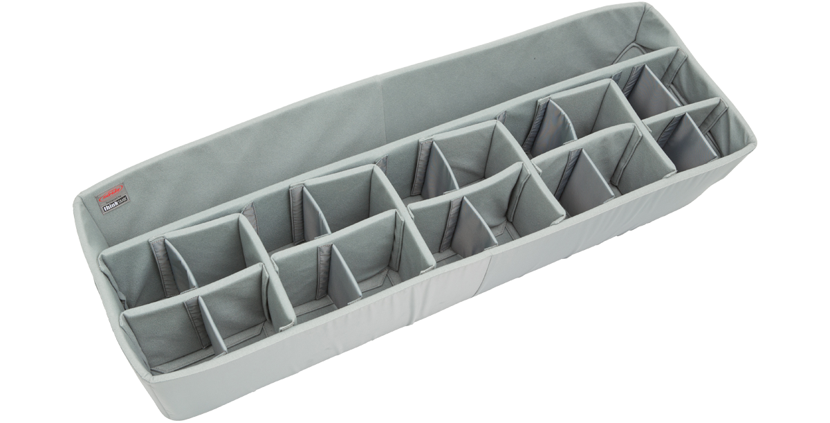 Custom-fit Think Tank iSeries 4414-10 Divider Set with multiple padded sections, ideal for organizing household or photography accessories in cases.