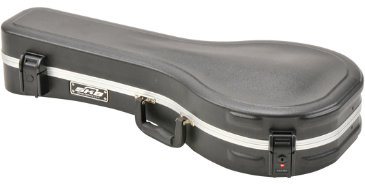 Durable A-Style Mandolin Case featuring plush interior, ABS exterior, and secure TSA latches for safe transport.