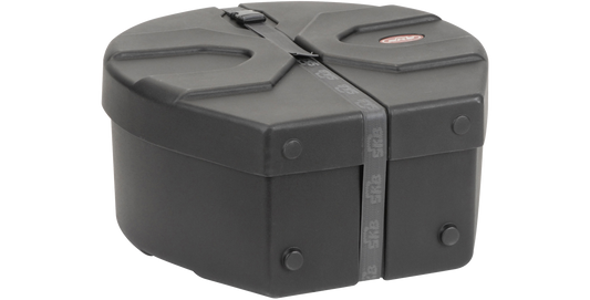 Closed cylindrical Double Second/Double Tenor Drum Case with secure strap and rugged exterior. Ideal for steel drum players needing protection.