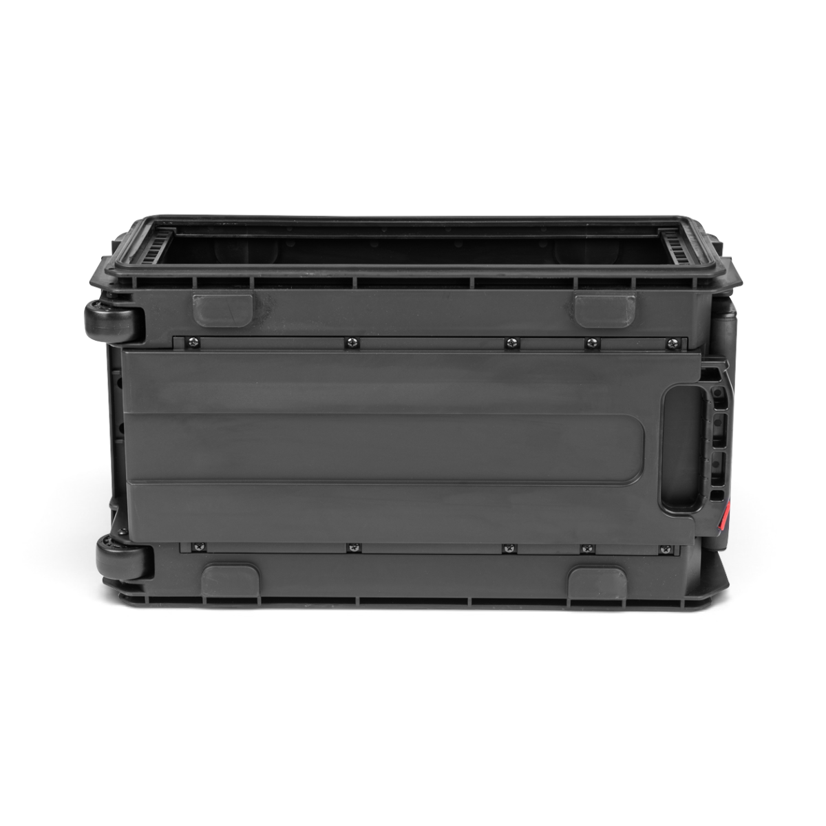 Bottom view of Compact Rack with Wheels showing reinforced base and integrated wheel system for stable transport.