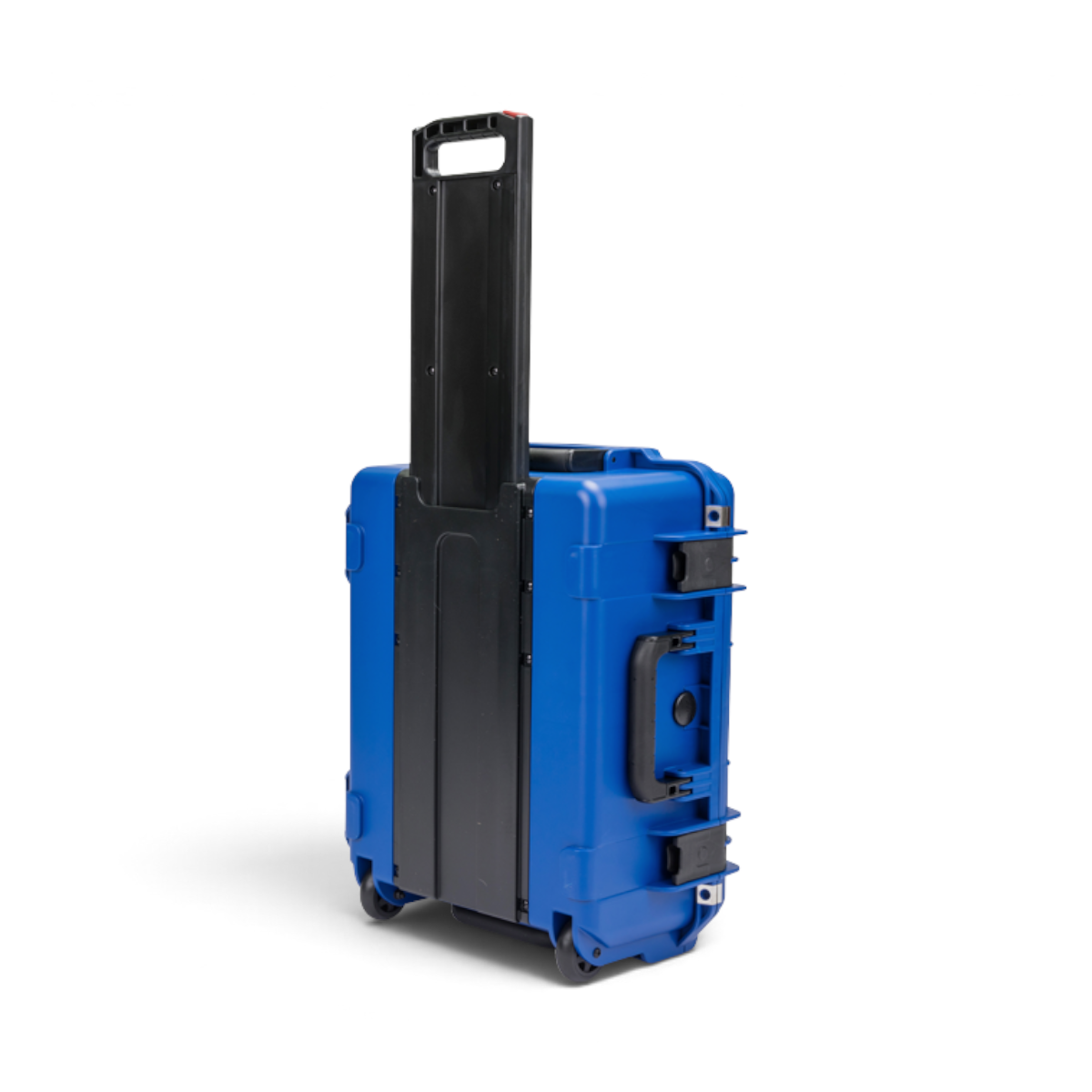 SKB Cases iSeries 1914-8 blue waterproof rolling equipment case with extended handle and durable latches.