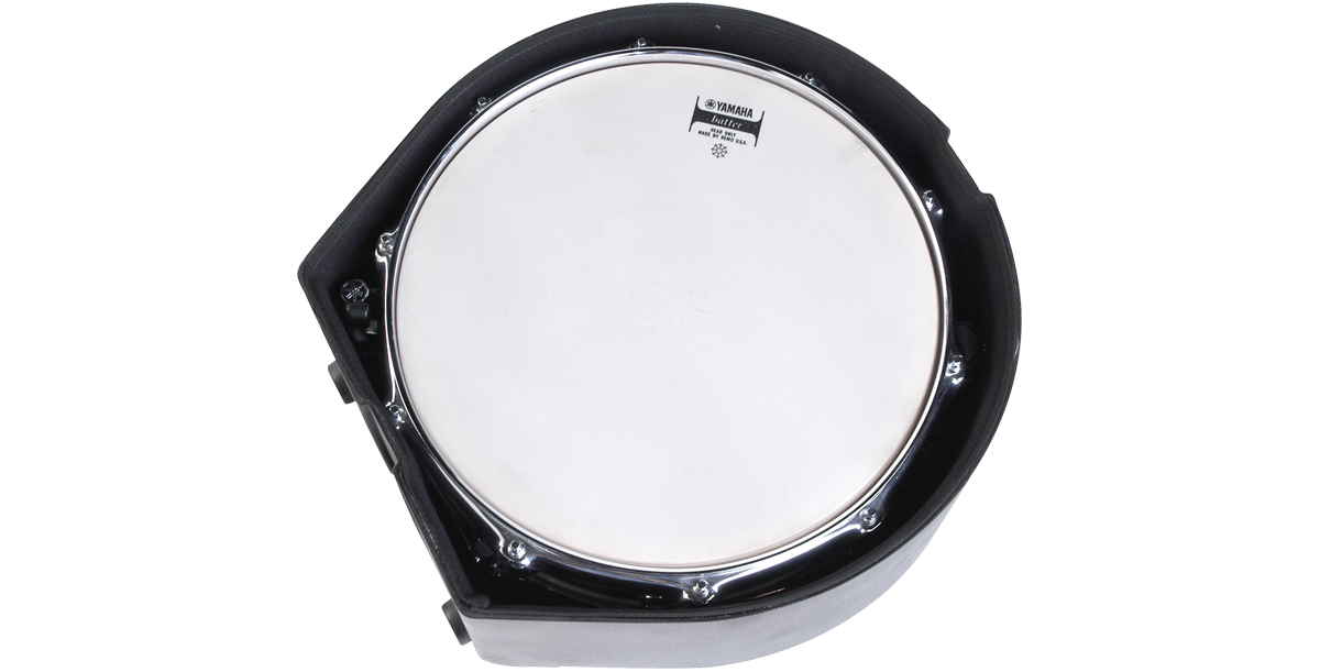 Snare Drum Case - Durable Protection holding a Yamaha snare drum, demonstrating the snug fit and interior padding for maximum safety.