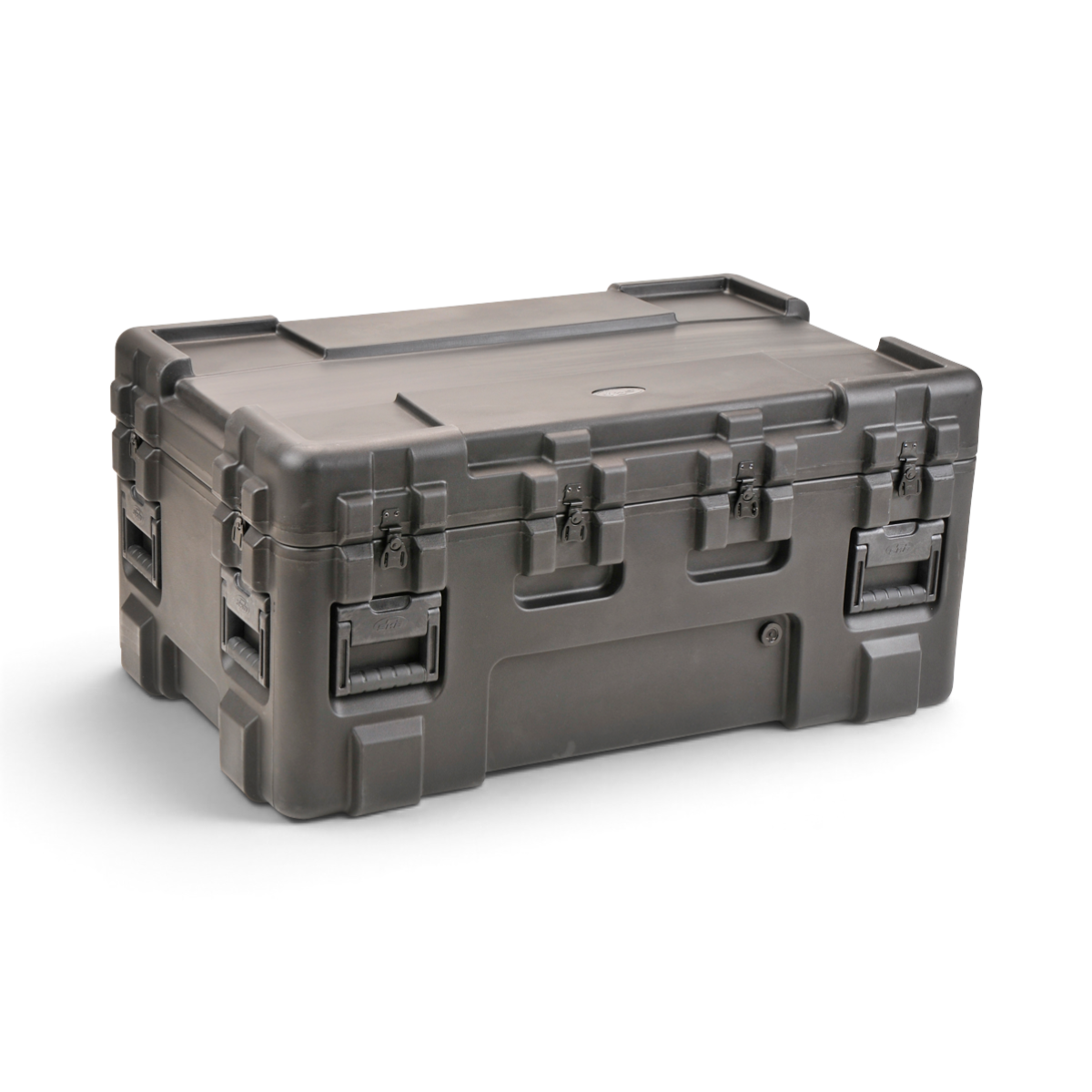 SKB Cases rSeries 4024-18 black roto-molded military-grade waterproof shipping case with stainless steel latches.