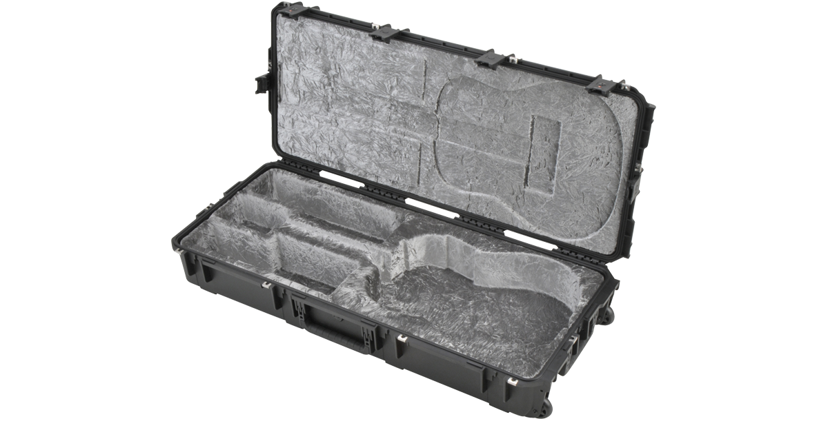 Open iSeries Waterproof Guitar Case with molded foam insert, built for Taylor Grand Auditorium and similar acoustic guitars.