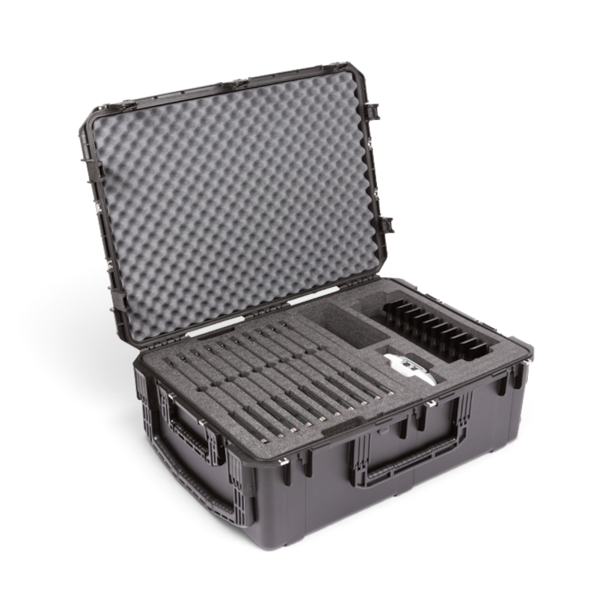 SKB Cases iSeries hard shell transport case with custom foam interior for Shure Microflex wireless microphones