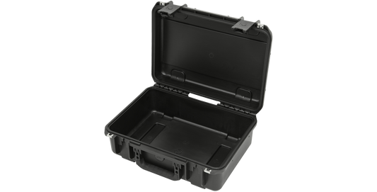 Angled view of open iSeries Waterproof Case 1711-6 with high-strength resin build for rugged environments.