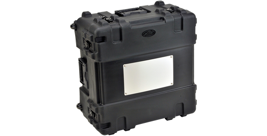Shipping Label Plate 12x7 - Aluminum securely mounted on a rugged black case, ideal for labeling single lid and shock rack cases.
