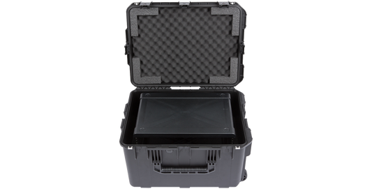 Wireless Mic Fly Rack - 4U Molded Case with foam-lined lid and internal rack mount for secure mic transport. Durable waterproof flyRack design.