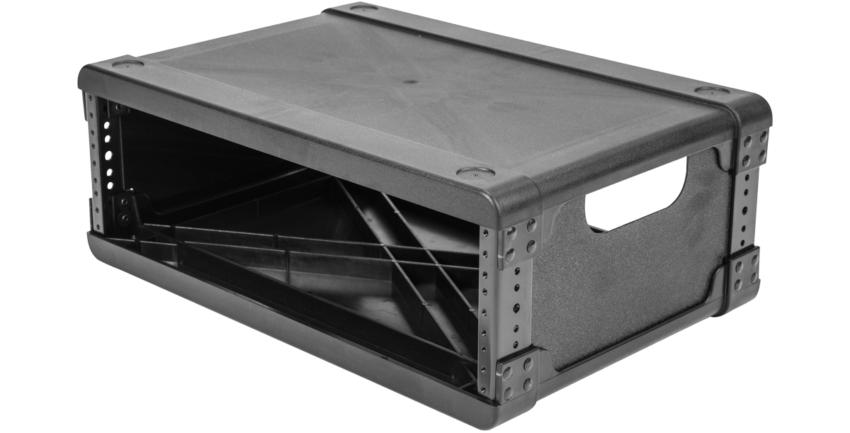 Injection Molded 3U Rack Frame, 13” Deep with side handle cutout and modular design, perfect for pro audio Fly Rack configurations.