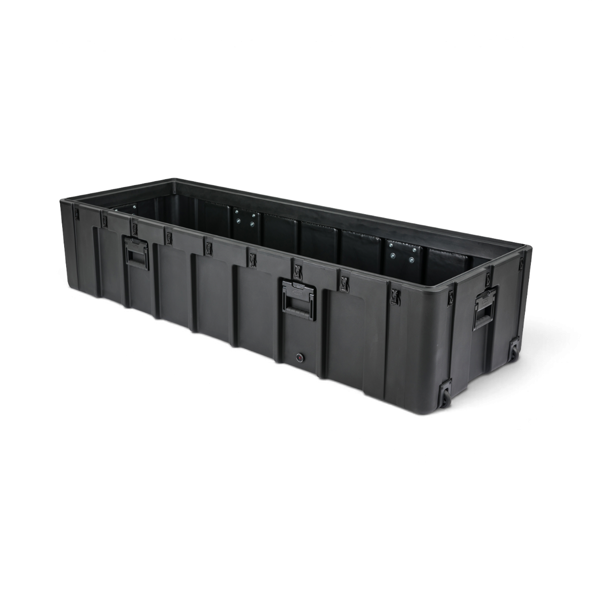 SKB Cases rSeries 7626-20 black roto-molded military-grade transport case with stainless steel latches and wheels