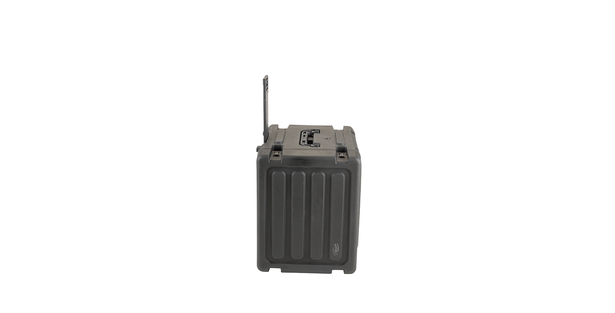 Side profile of 20-inch Rolling Shock Rack with vertical grooves and compact design for stacking and storage.
