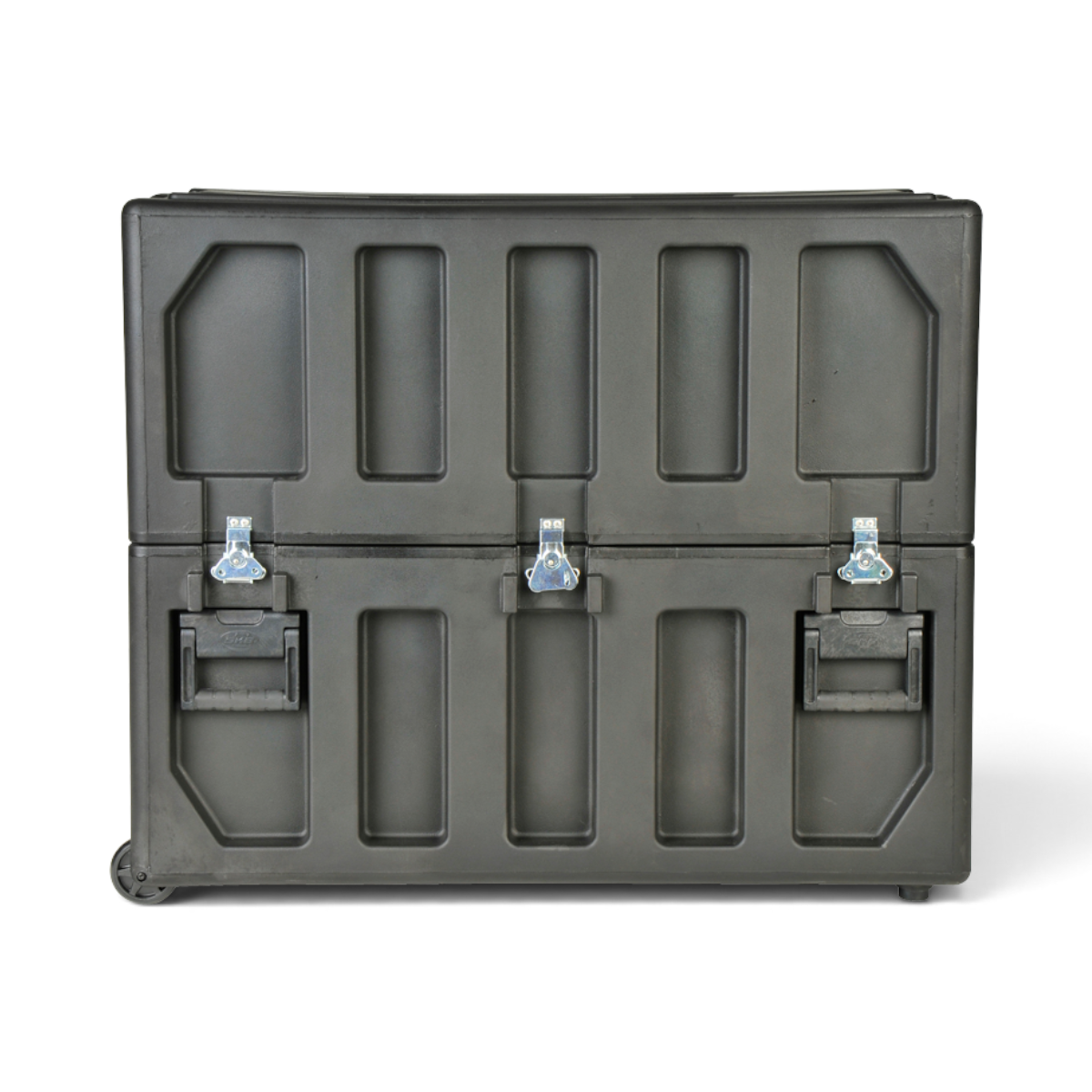 SKB Cases FP Series 3237 black rotationally molded polyethylene LCD screen transport case with heavy-duty latches.