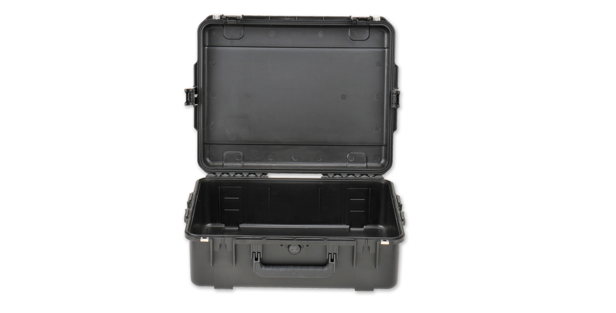 Front view of open iSeries 2217-8 Waterproof Molded Case - Durable Design, showcasing spacious interior for protective accessory storage.
