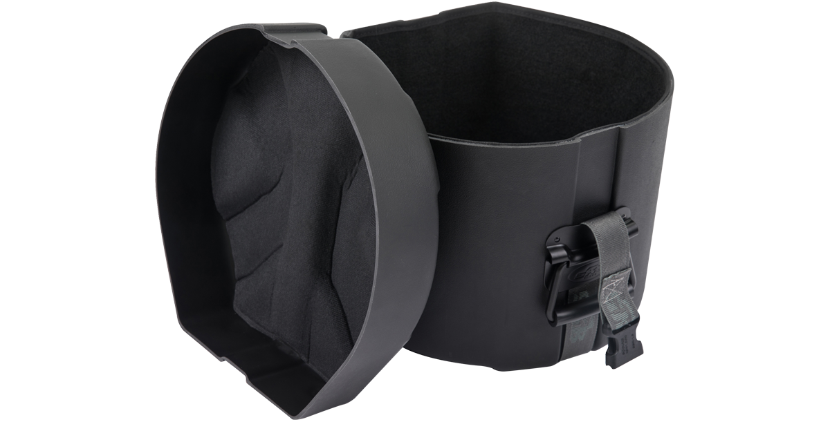 SKB Drum Package - Ultimate Drum Case Set open floor tom case with visible foam lining, designed for maximum drum protection.