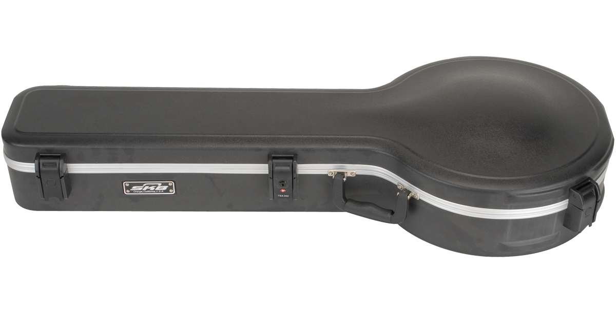 Universal 6-String Banjo Case - Secure Travel with TSA Locks, featuring a durable ABS exterior and ergonomic handle for easy transport.