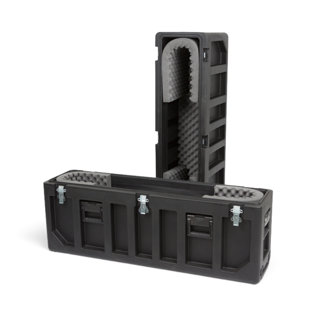 SKB Cases FP Series 4250 black polyethylene transport case with interior foam padding for 42 to 50 inch LCD screens.