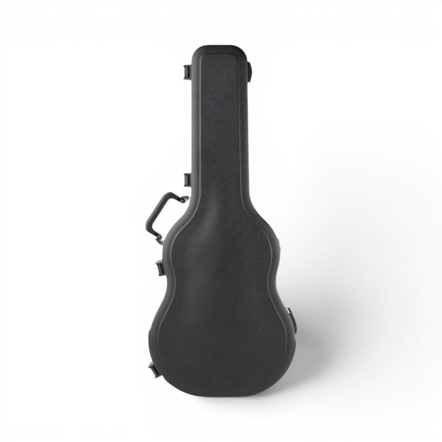 Closed Acoustic Guitar Case - Dreadnought & 12-String in black with molded exterior and ergonomic handle for secure transport and protection.