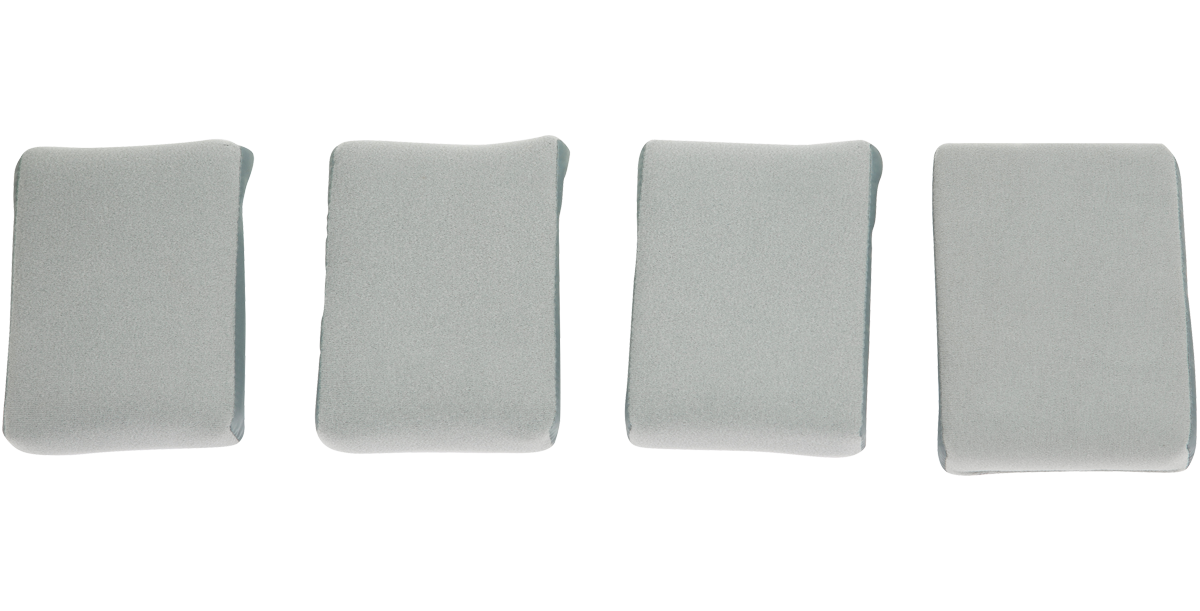 Four Pack Pad Kit with Nylex foam pads shown front-facing, ideal for securing gear in video or keyboard cases with easy hook tab attachment.