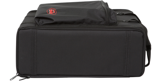 3U Rack Series - Wireless Microphone Rack with 14.5" depth and durable nylon core, shown from the bottom with zippered top pouch.