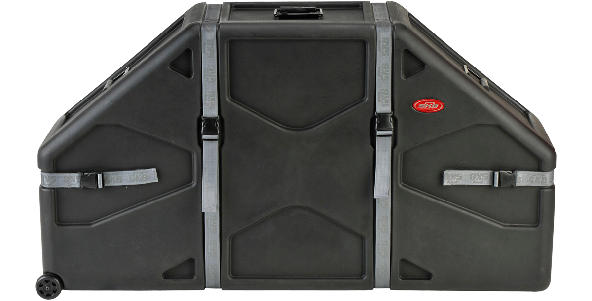 Marching Quad Quint Case with durable roto-molded shell and wheels for easy transport. Ideal drum protection for percussion gear storage.