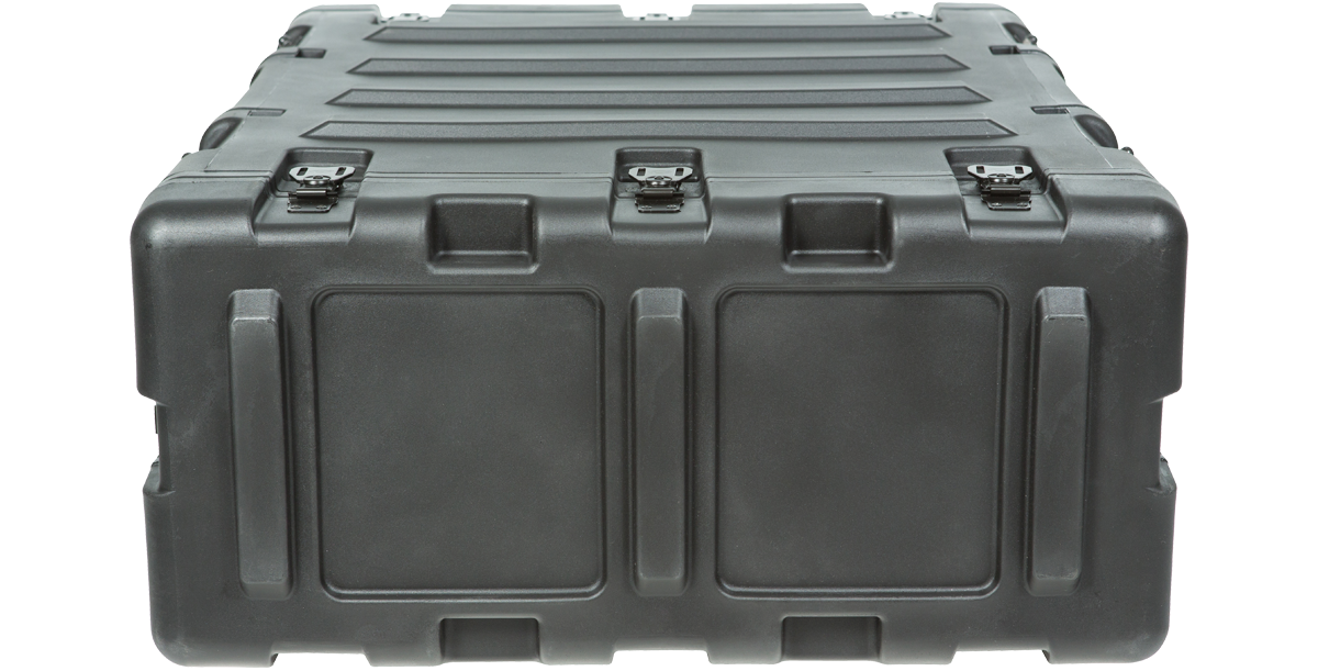 Rear view of 20 Inch Shock Rack - 3U RR Series with closed panel, emphasizing watertight and impact-resistant construction.