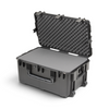 SKB Cases iSeries 2918-14 waterproof hard case in black with open lid, foam interior, and rolling wheels.