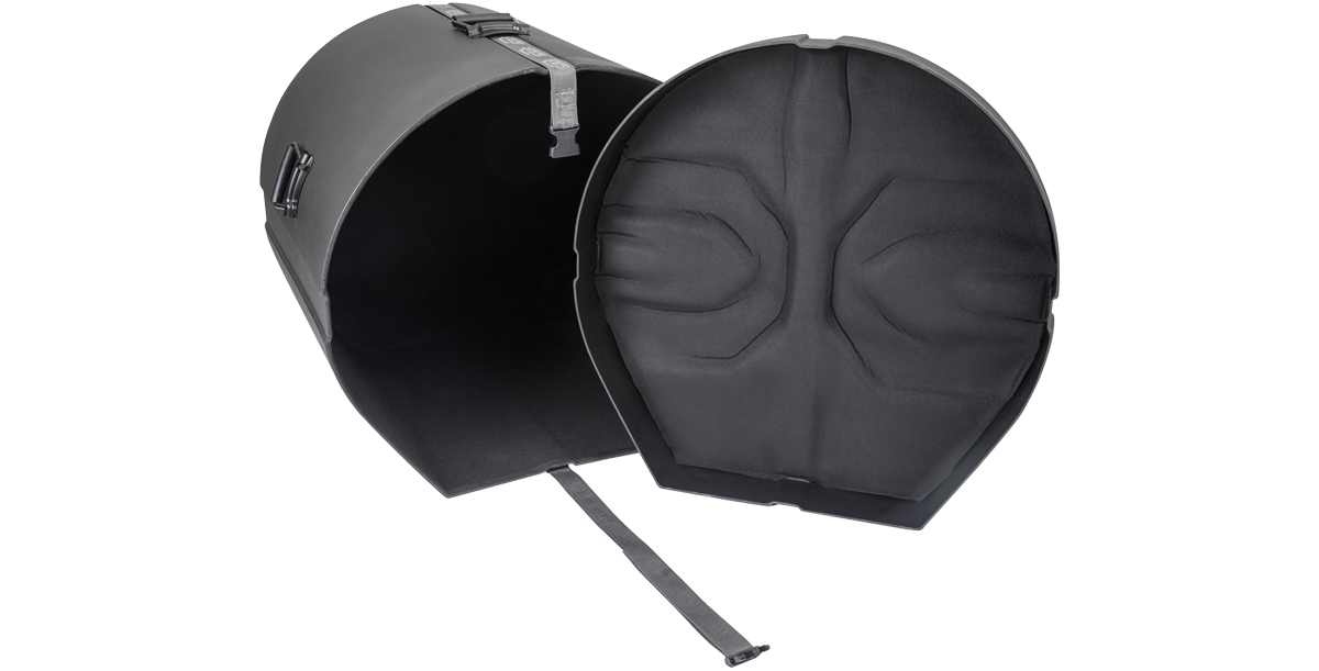 Open SKB Drum Package - Ultimate Drum Case Set revealing padded interior designed to protect tom drums during travel or storage.