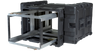 24-Inch Deep 7U Shock Rack with open front view showing internal aluminum frame for mounting sensitive electronics. Shockproof and watertight design.