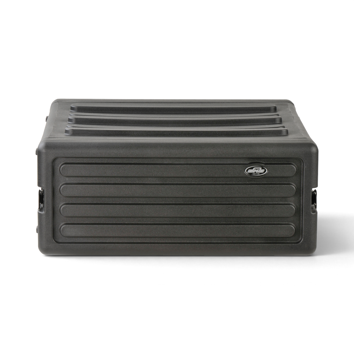 Rear-facing view of 4U rSeries Rack - Durable Rack Mount Case featuring water-resistant seal and durable polyethylene shell for vacuum accessories.