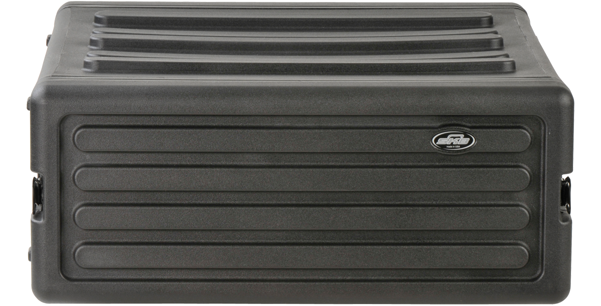 Rear-facing view of 4U rSeries Rack - Durable Rack Mount Case featuring water-resistant seal and durable polyethylene shell for vacuum accessories.