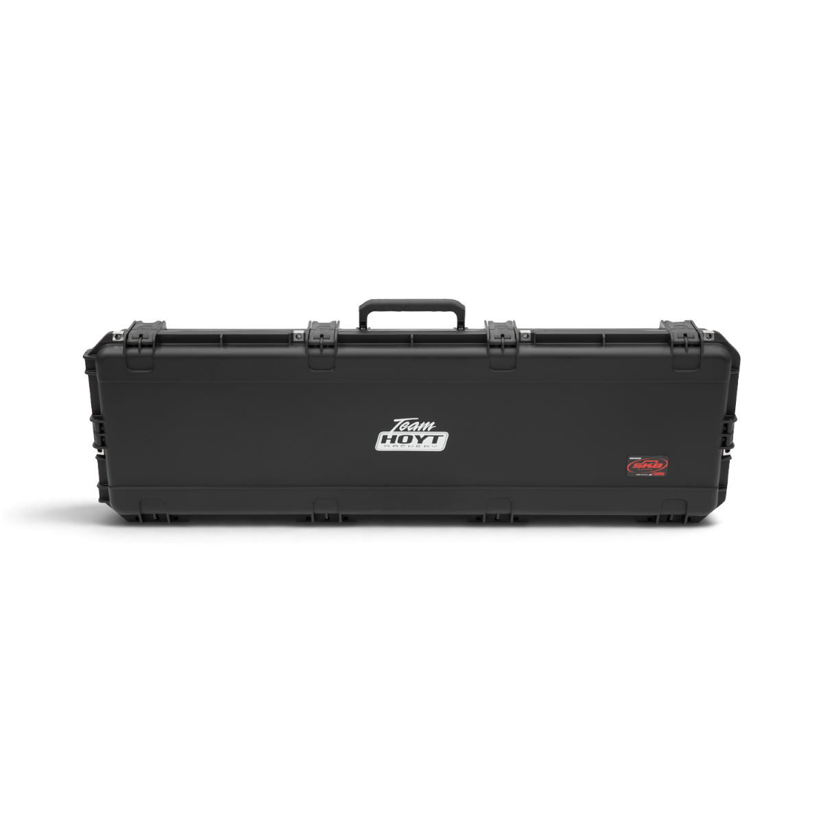 SKB Cases iSeries 5014-6 black waterproof injection molded hard shell bow case with Team Hoyt logo