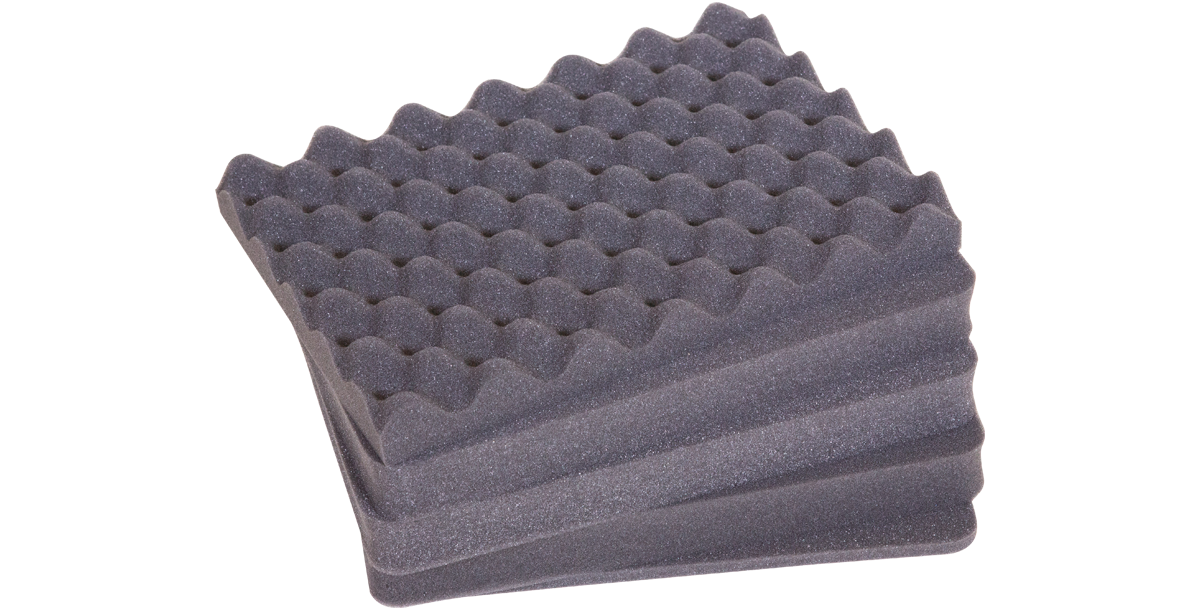 Cubed foam insert for 3i-1309-6 case, high-density custom-fit accessory for secure storage and protection of vacuum or appliance parts.