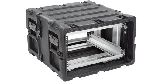 Removable Shock Rack 20-inch - 5U RR Series with open front view showing internal aluminum frame and shock-absorbing design.