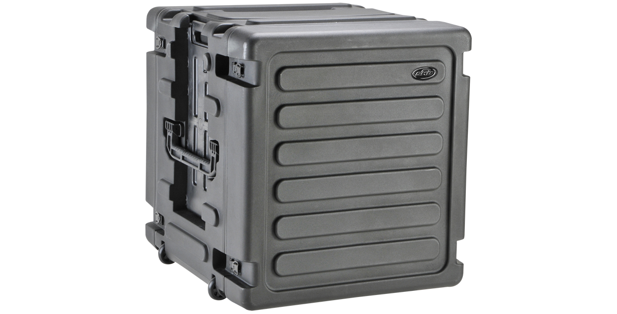20-Inch Rolling Shock Rack with rugged exterior and reinforced corners designed for secure and portable equipment housing.