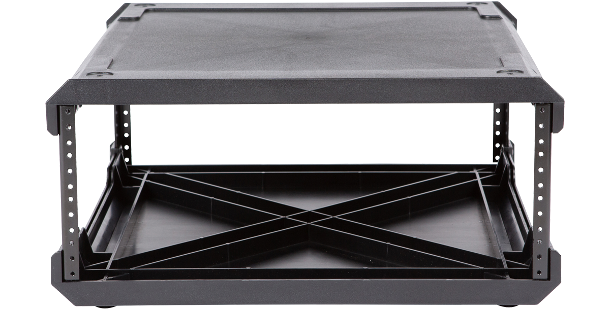 SKB 4U Injection Molded Rack Frame 20" Depth with durable modular design for flyRack systems. Ideal for quick-deploy pro audio setups.