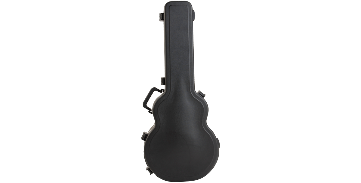 Universal Jumbo Guitar Case - Superior Protection featuring a durable black styrene shell, designed for jumbo acoustic guitars.
