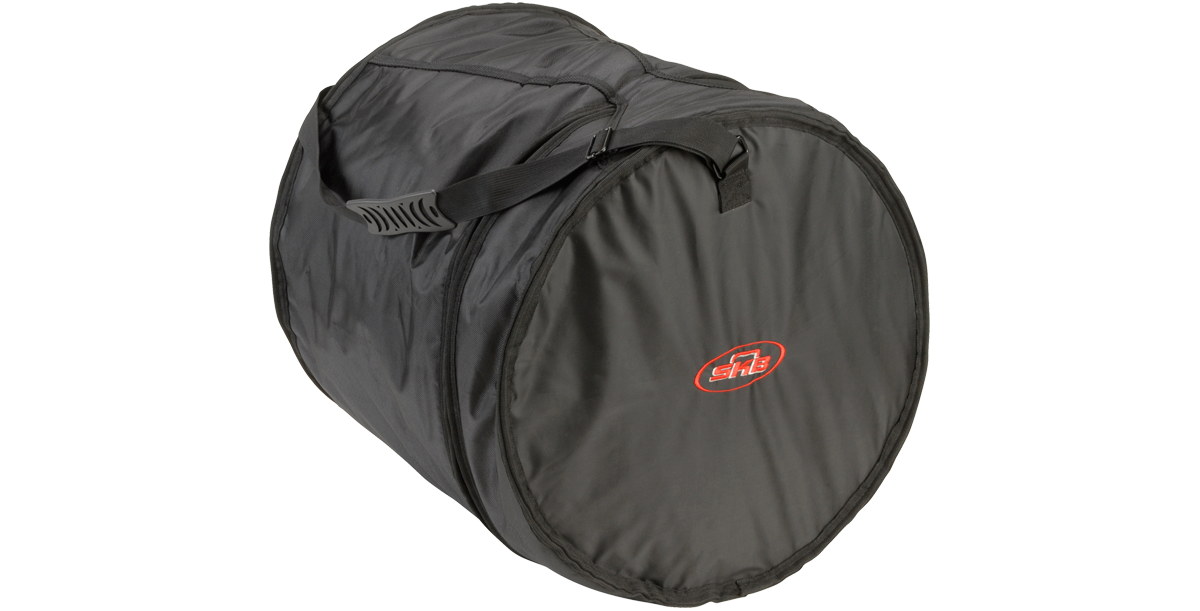 Durable 14 x 16 Tom Drum Gig Bag with heavy-duty zippers, padded lining, and side handle for easy carrying and drum safety.