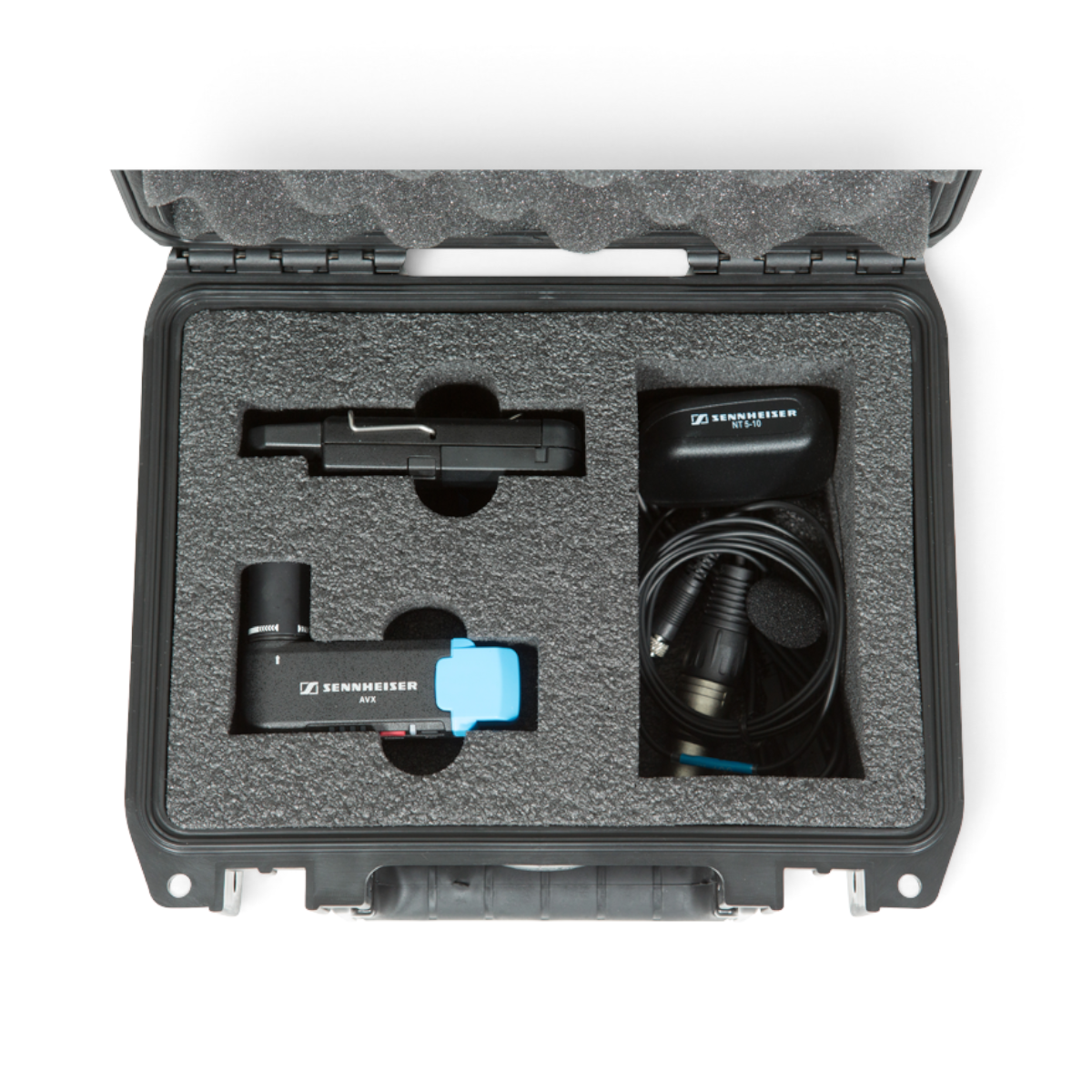 SKB Cases iSeries waterproof hard case with custom foam interior for Sennheiser AVX wireless audio system components