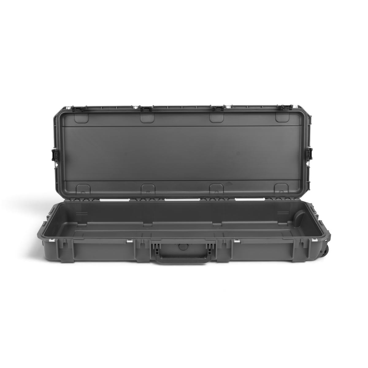 SKB Cases iSeries 4214-5 Overland case in charcoal grey, featuring a durable, waterproof, open hard-shell design.
