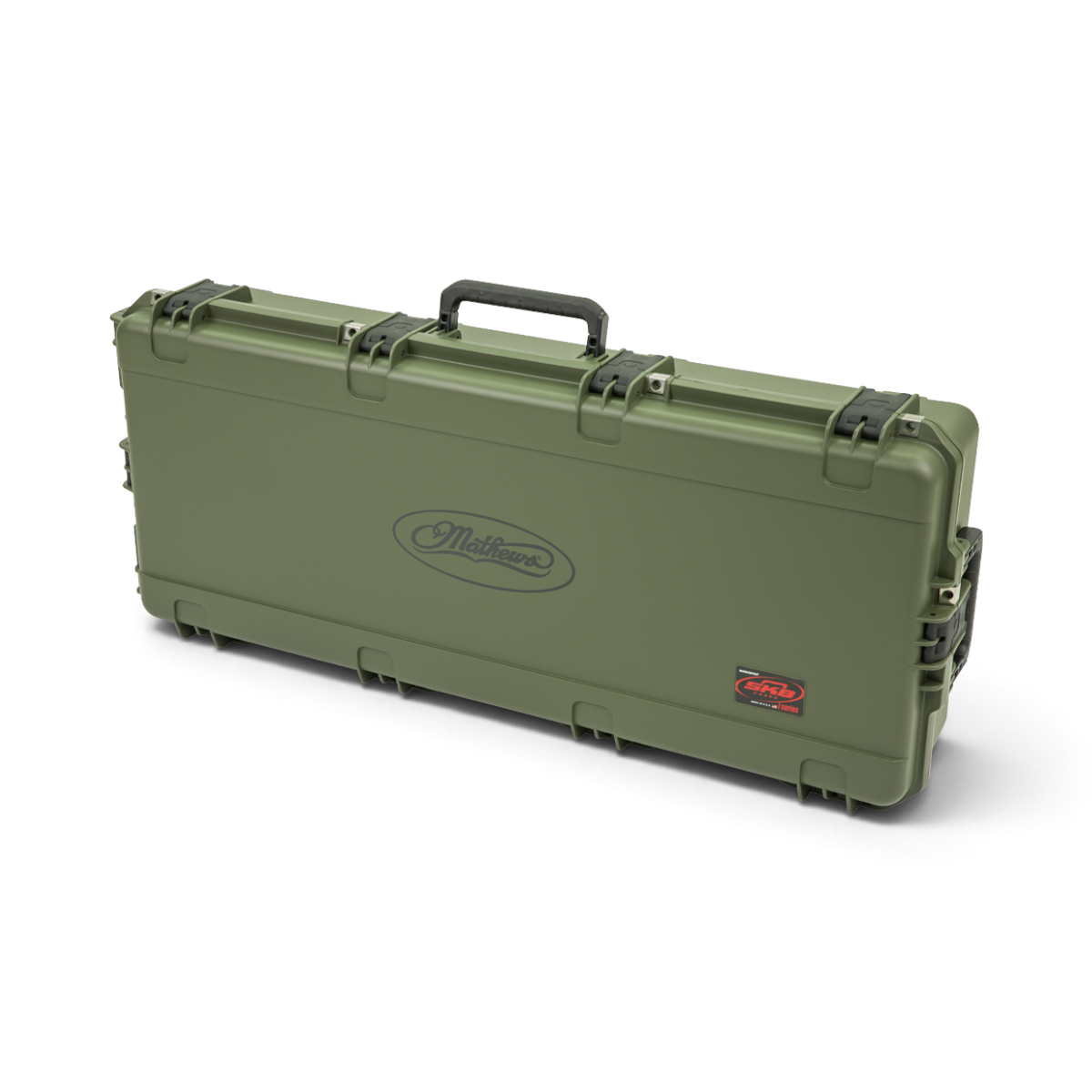SKB Cases iSeries Mathews deluxe olive green waterproof bow case with secure trigger latches and carry handle.